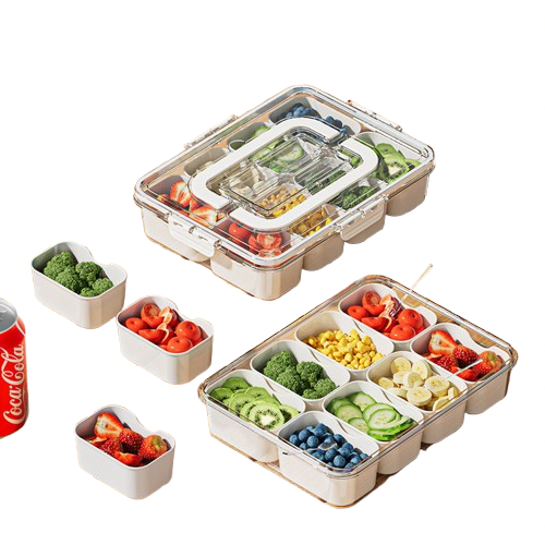 8 Grid Divided Snack Box Food Storage Container Organizer